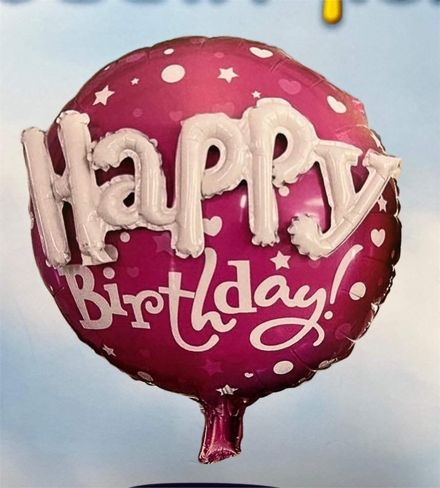 בלון Happy Birthday תלת מימד ורוד
