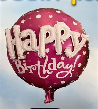 בלון Happy Birthday תלת מימד ורוד